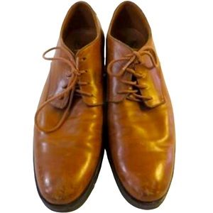 John Fluevog CA38 Brown Leather Lace Up Blue Angelic Sole Oxford Shoes  SZ 11.5M